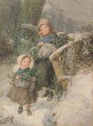 Frederic james Shields,ARWS The Holly Gatherers (mk46) France oil painting artist